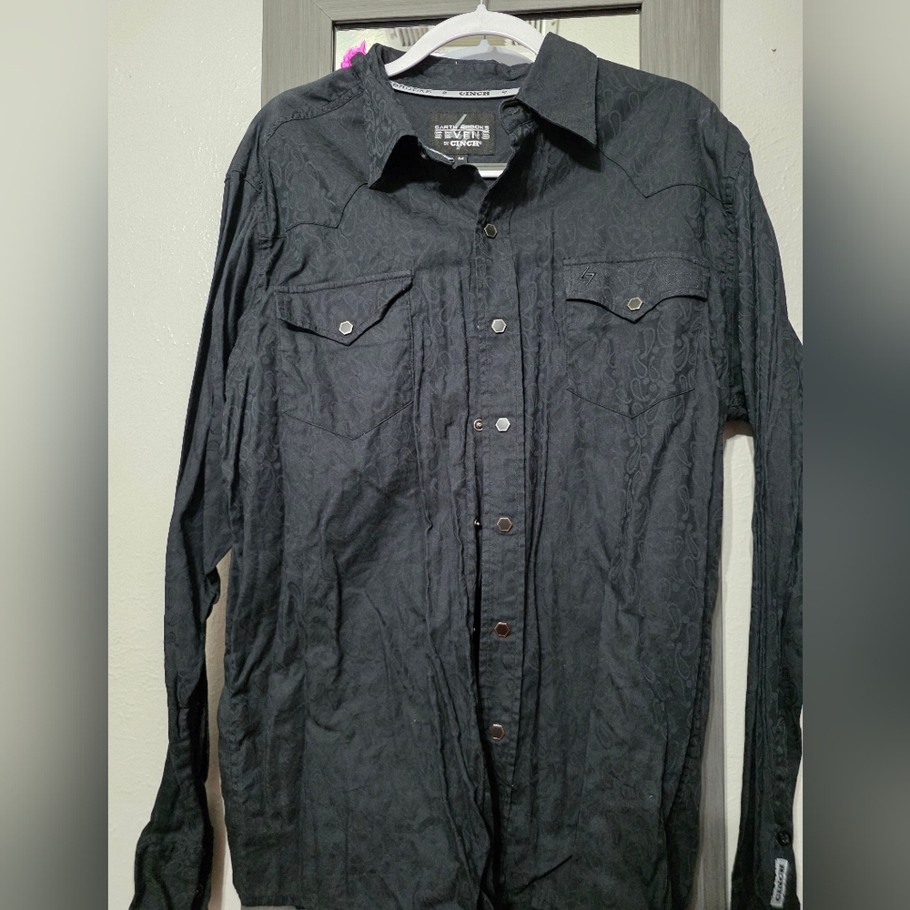 Cinch Charcoal Embossed Shirt M